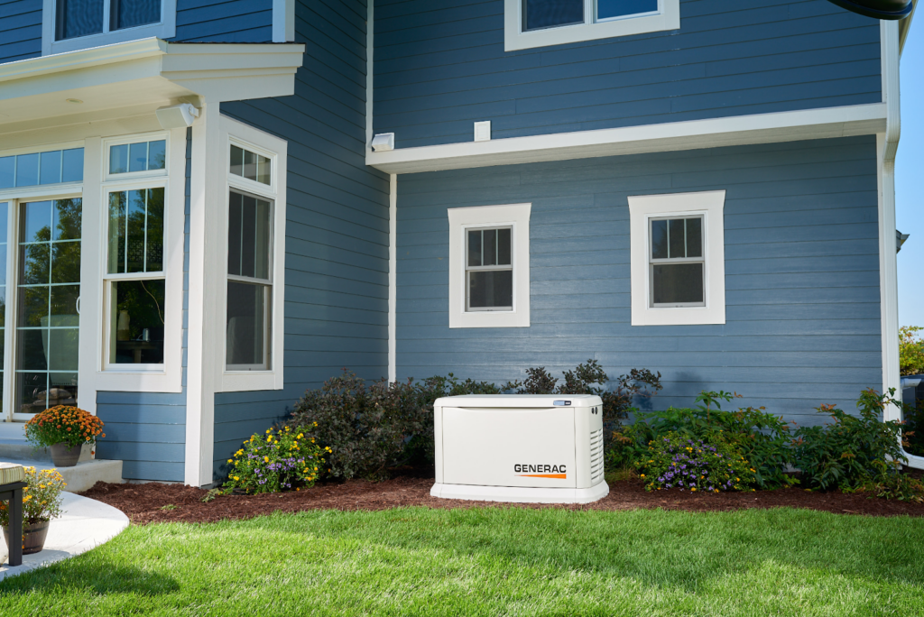 exterior shot of residence with a weholer house generator outside