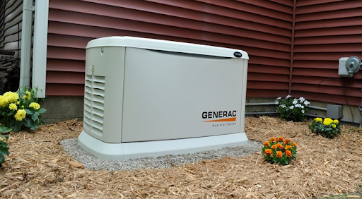 a home generator provided by Colonial Generators powering a home